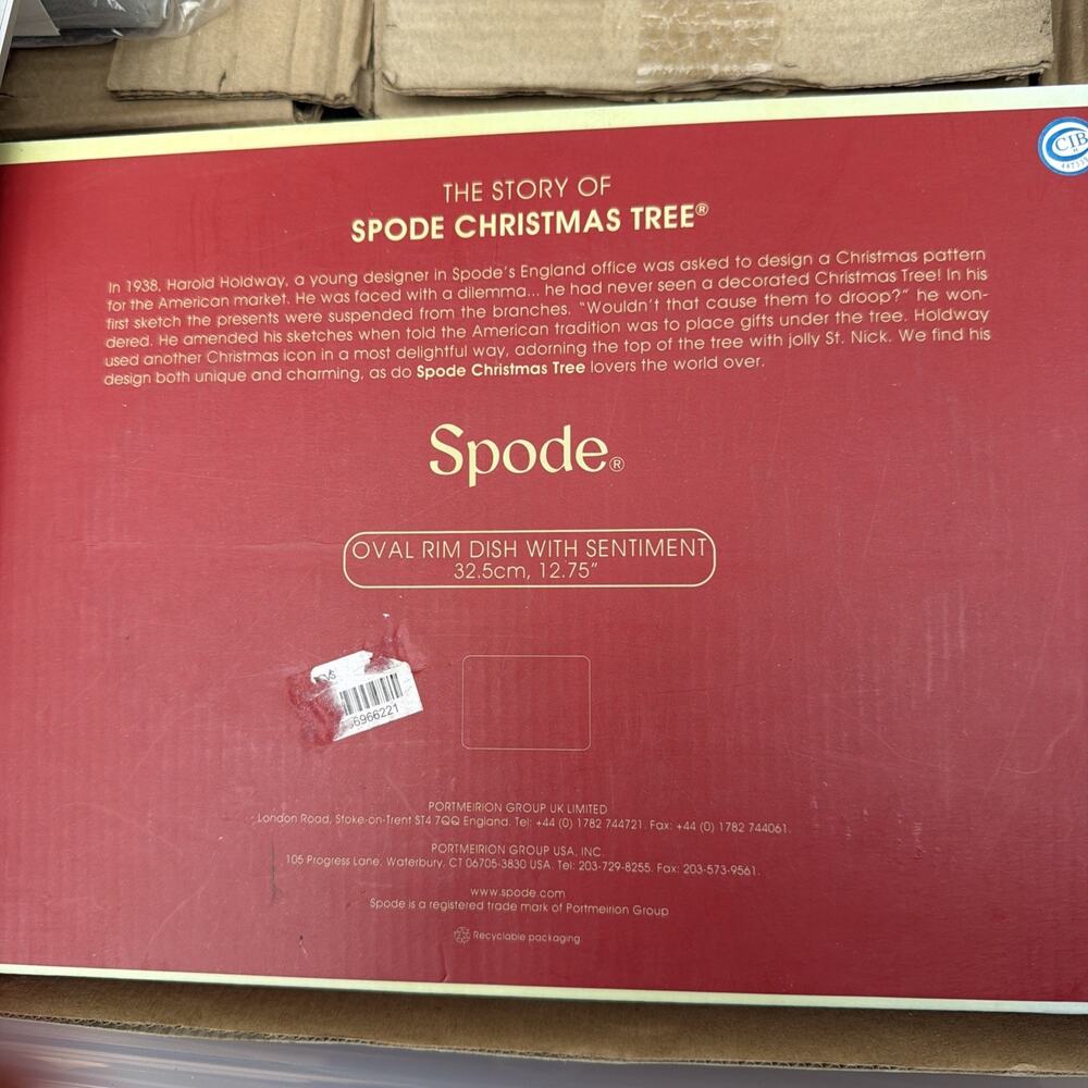 Spode Christmas Tree Oval Rim Dish With Sentiment New In Box - Picture 5 of 5